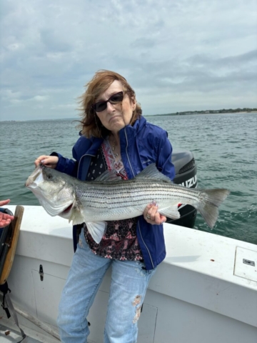 Woman with large striper